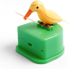 Woodpecker Toothpick Dispenser Little Bird Push-type Automatic Toothpick Holder (Yellow Bird)